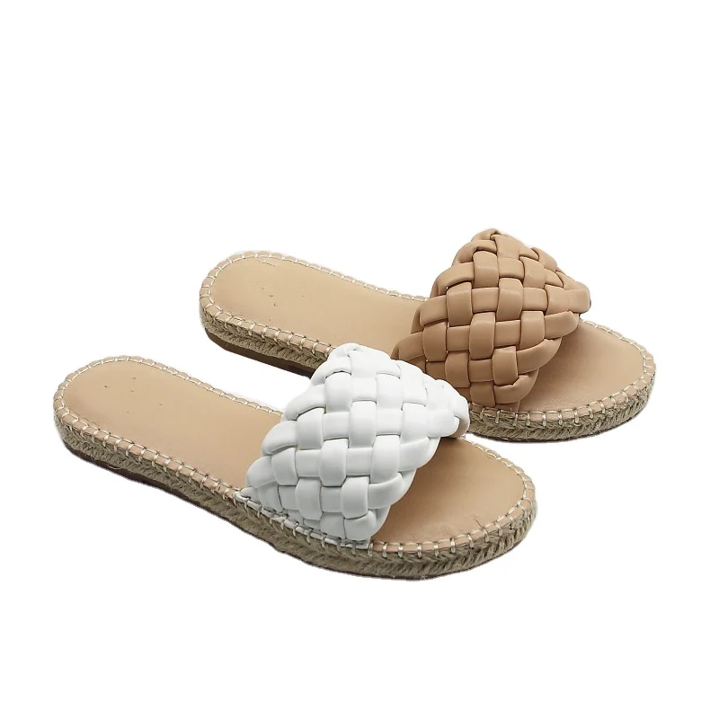 Высококачественные джутовые тапочки на плоской подошве; Стельки; Эспадрильи на платформе; Женская обувь