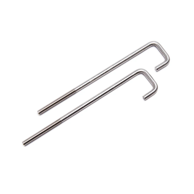 Factory supply threaded j galvanized hook bolts J shape hook bolt