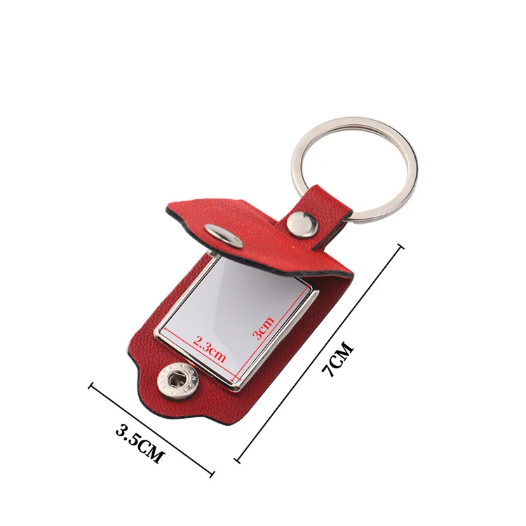 Custom Logo Laser Engraving Metal Leather Photo Key Chain Pu Blank Sublimation Leather Keychain Promotional Gift