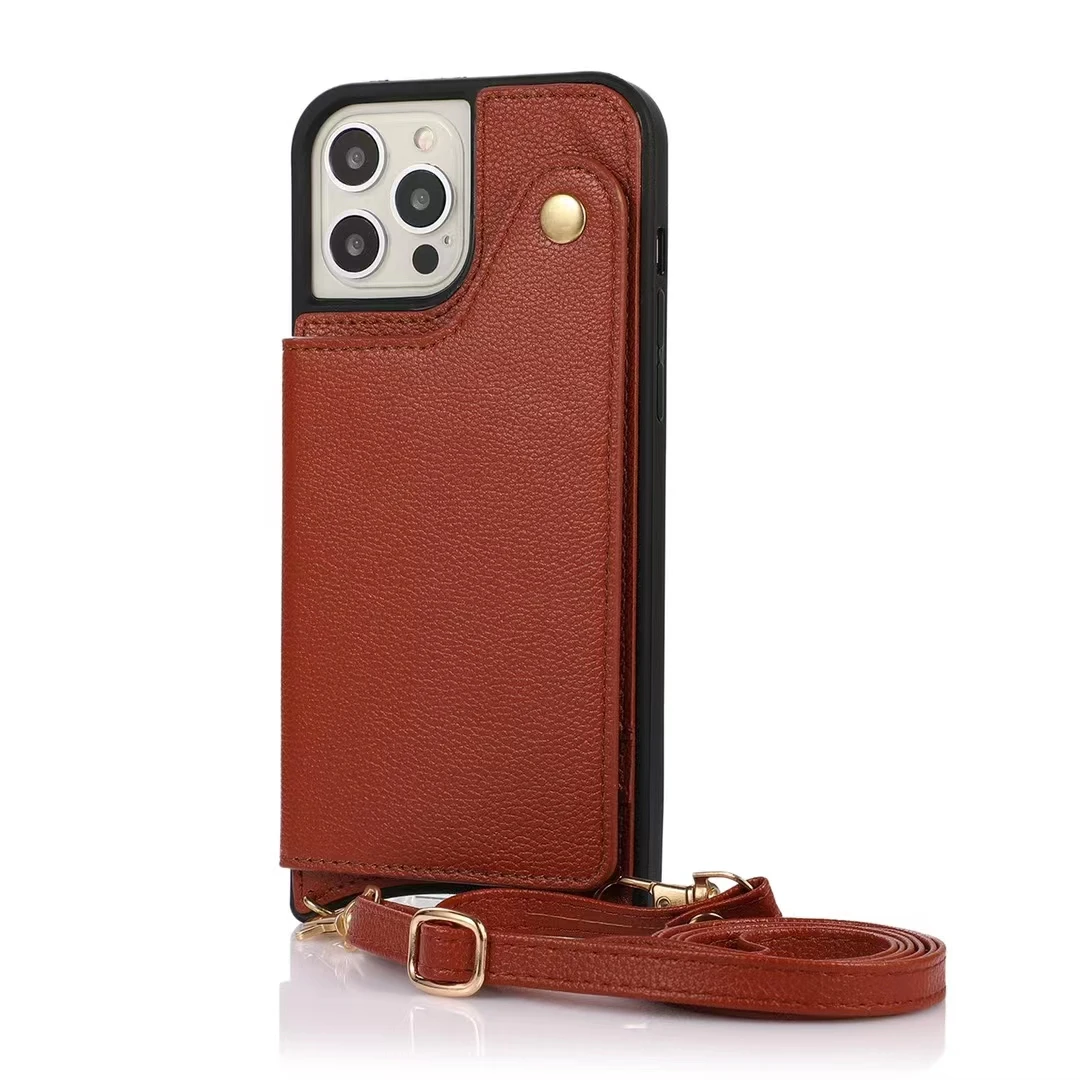 For IPhone 12 Pro Max Crossbody Mirror Holder Card Leather  Phone Cases For IPhone X XS Max XR 11 Pro 7 8 Plus 6 SE 2020 Covers