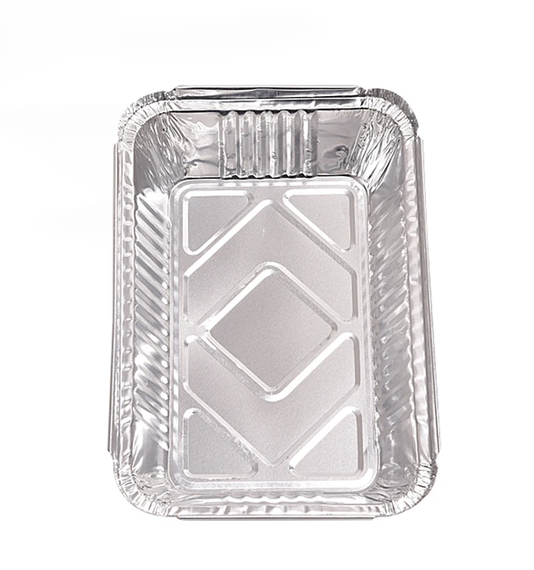 Tray Food Container Aluminum Foil Takeaway Aluminium Foil with Plastic Lids Disposable Wholesale Silver PET Aluminum Pans Accept