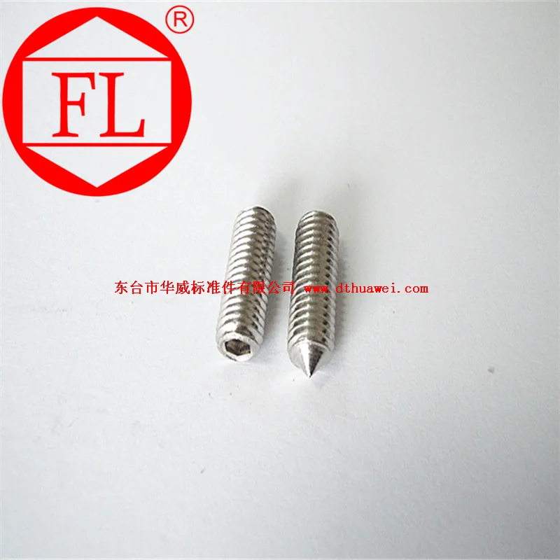 Stainless steel slotted set screw (concave end)