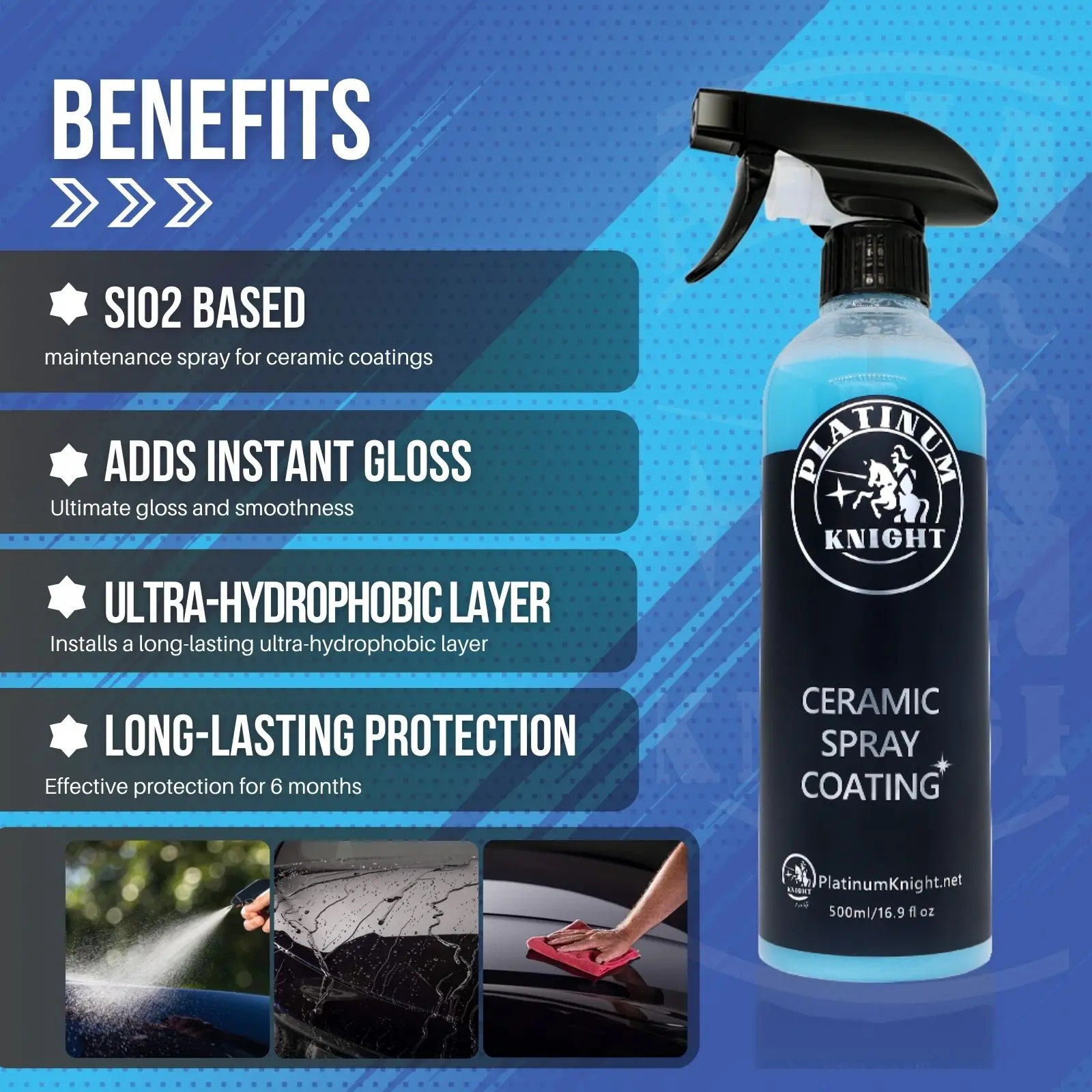 BRAND QUALITY Rapid Ceramic Coating Spray Increase hydrophobicity & gloss / Long-lasting UV protection for car paint