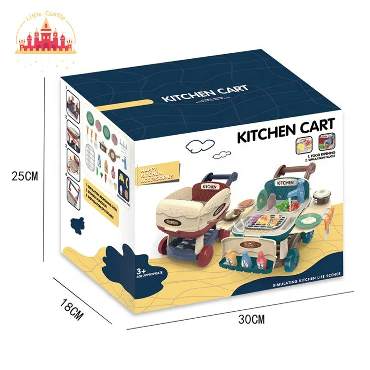 2 In 1 Multifunctional Shopping Cart Pretend Play Plastic Kitchen Toy For Kids SL10D841