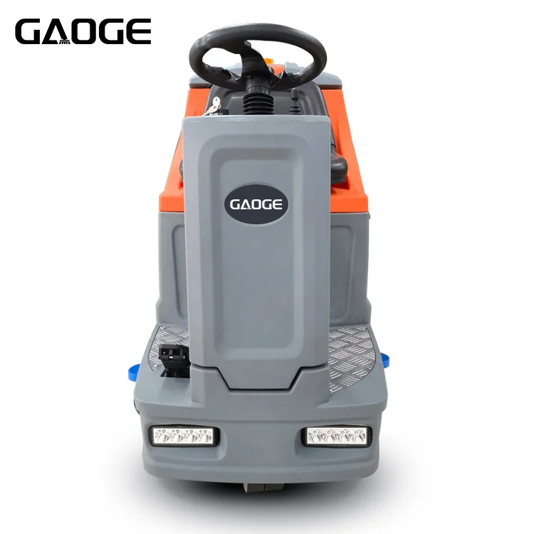 Gaoge F860 Professional Tiles Floor Cleaner Drive Floor Washing Machine Automatic 125/135L Ride On Floor Scrubber For Workshop