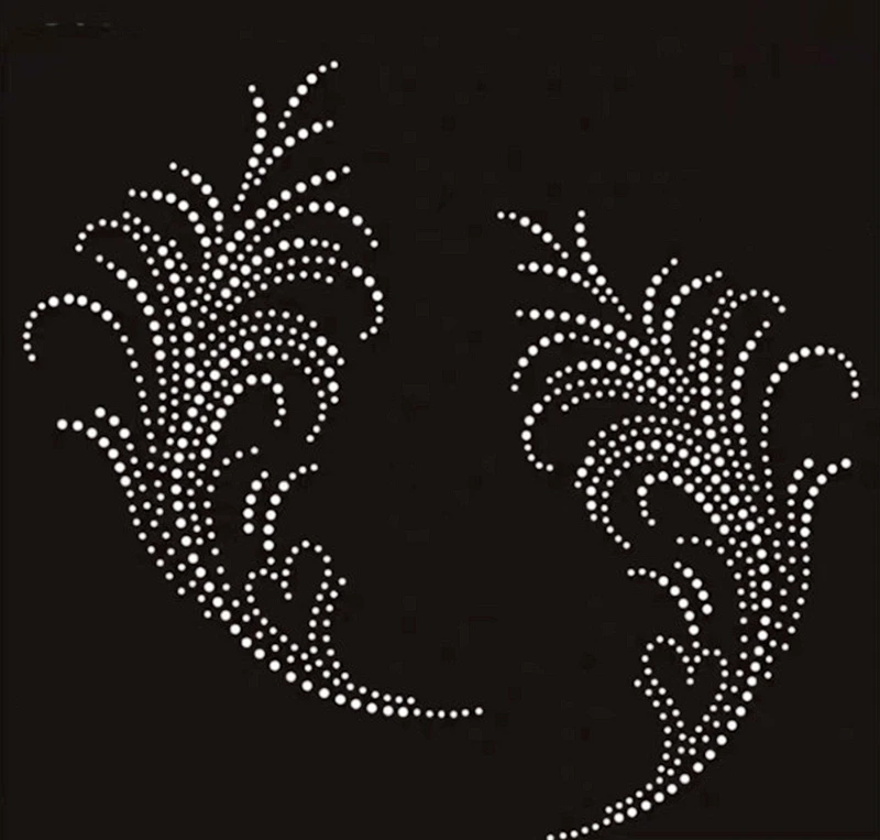 Custom hot fix diamond pattern patch sticker for clothing accessories scarf shirt pants sweater bag