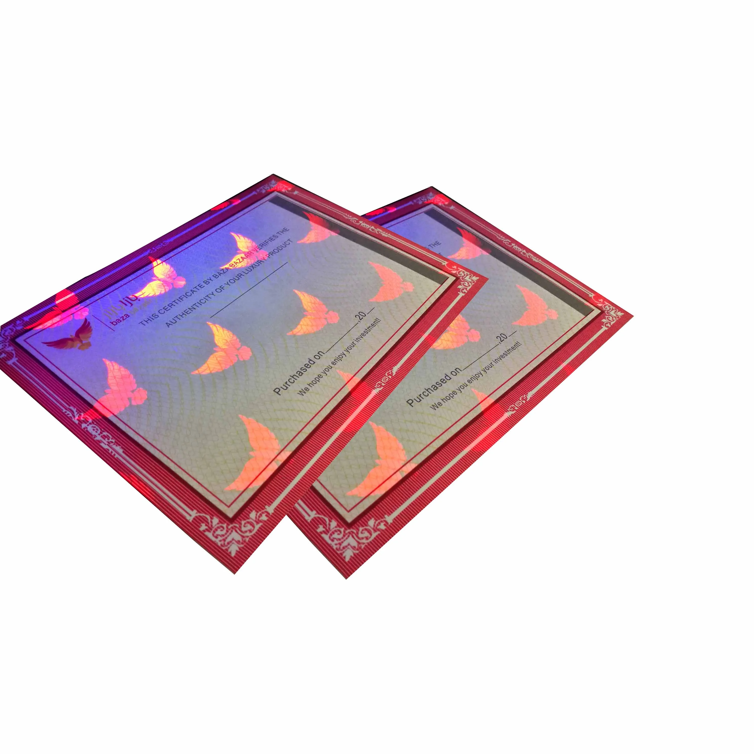 Hidden fluorescent uv logo printing paper certificate printing