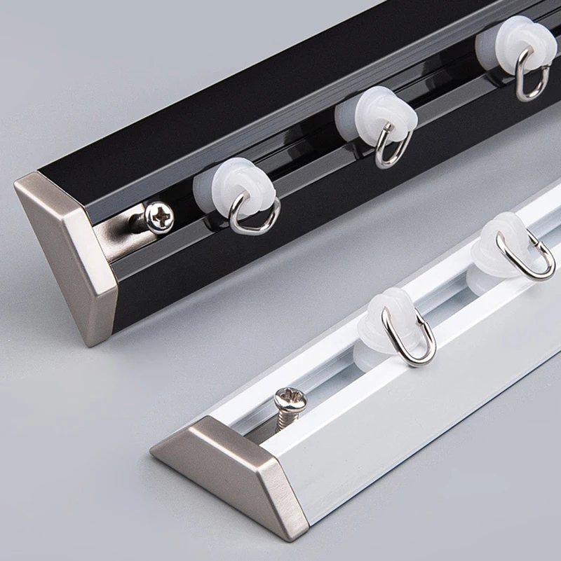 IKSUN Factory supply heavy duty aluminium curtain Rail stage ceiling mounted curtain track hotel V shaped curtain track