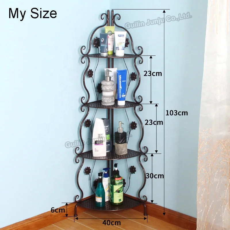 Folding Metal Storage Shelf 4 Tier or Living room Kitchen Bathroom Corner