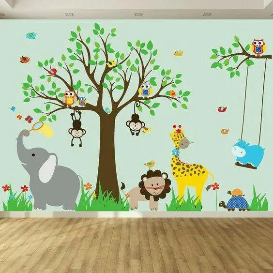 Custom Self-adhesive Removable Printing Decal PVC Vinyl Waterproof Home Decoration Children Wall Art Sticker for Kids Room Walls