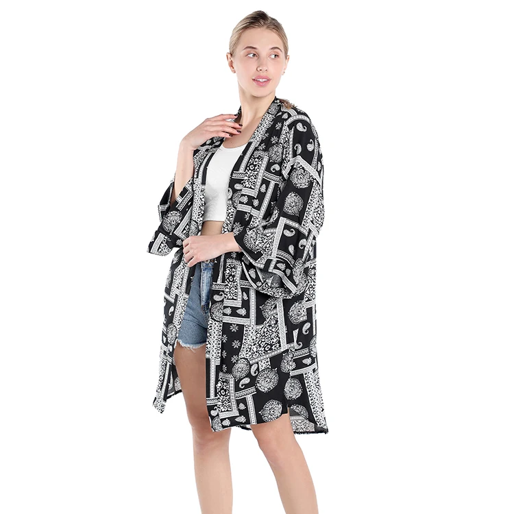 Wholesale New Design Print Boho Kimono Fashion Women Loose Summer Casual Kimono