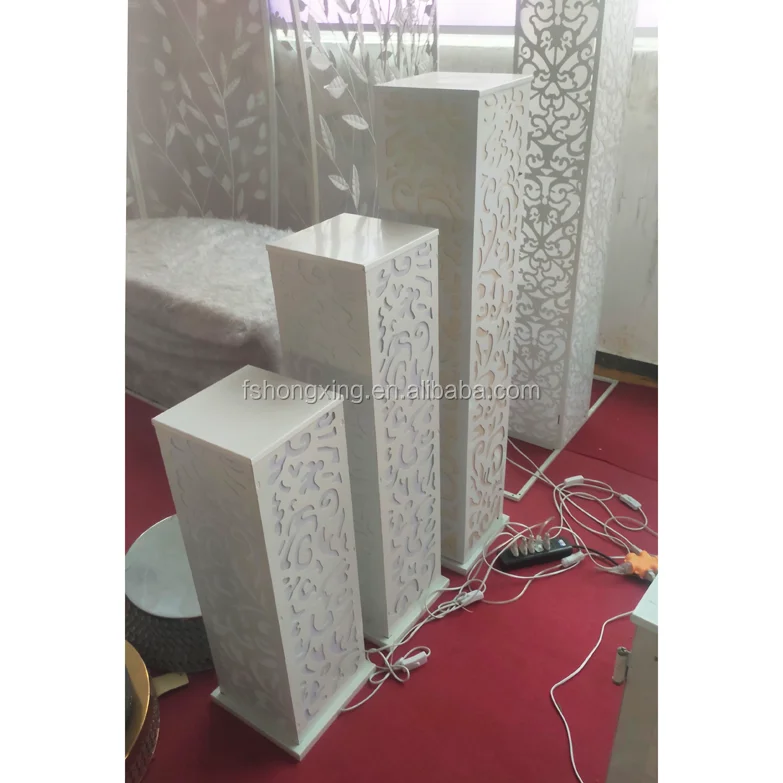 led light white indian wedding pillars for wedding walkway decoration