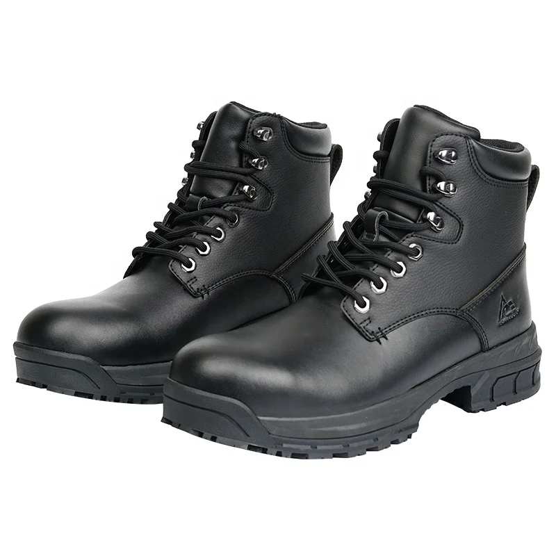 Men Safety Boots Steel Toe Leather Boots Indestructible Industrial Slip Resistant Security Safety Shoes