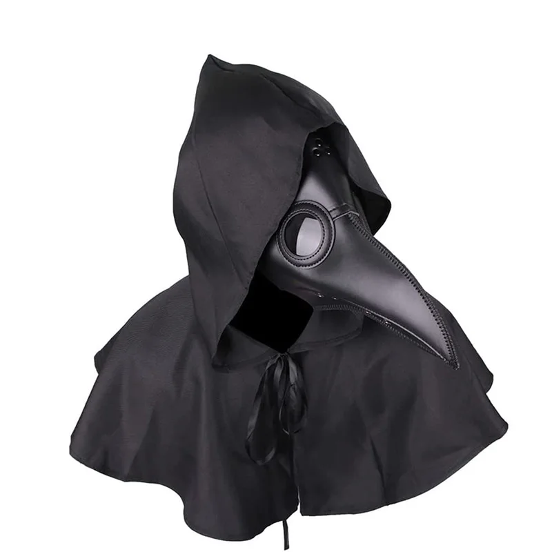 Plague Doctor Mask Long Nose Beak Halloween Costume Props Medieval Punk Retro Style Goth Cosplay Leather Mask