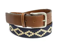 Customize Vegetable Tanned Leather Unisex argentina Embroidered polo belts