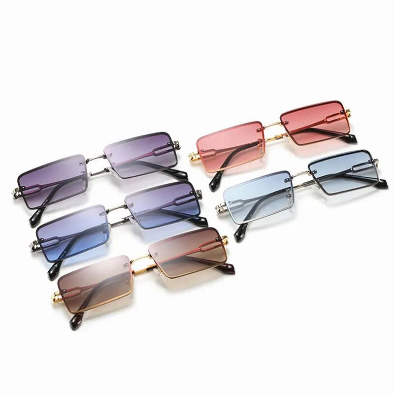 DLL2A107 DL Slim Metal Frame Rectangular Sunglasses Vintage Slender Clear Glasses gafas de sol fashion glasses 2020