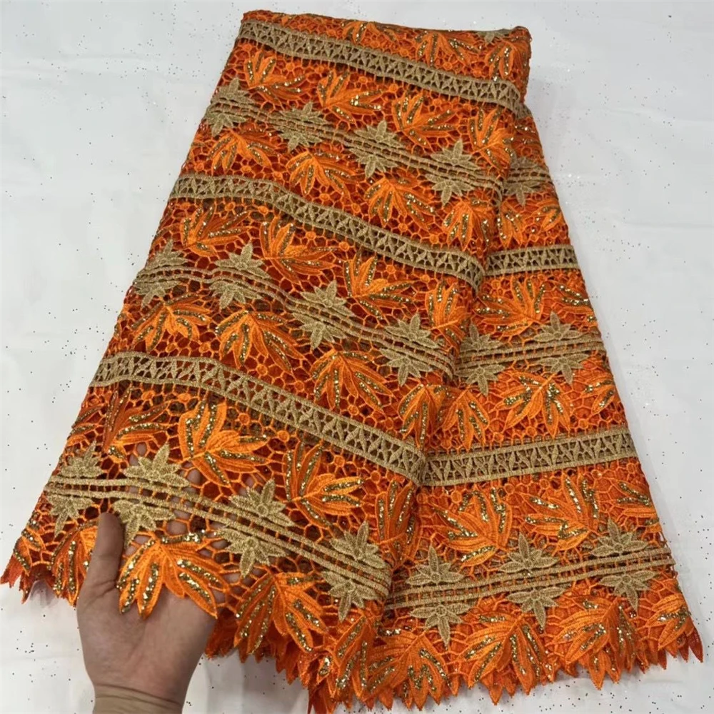 African lace lovely design high quality water soluble ladies skirt fabric wholesale good price 5 yards guipure lace