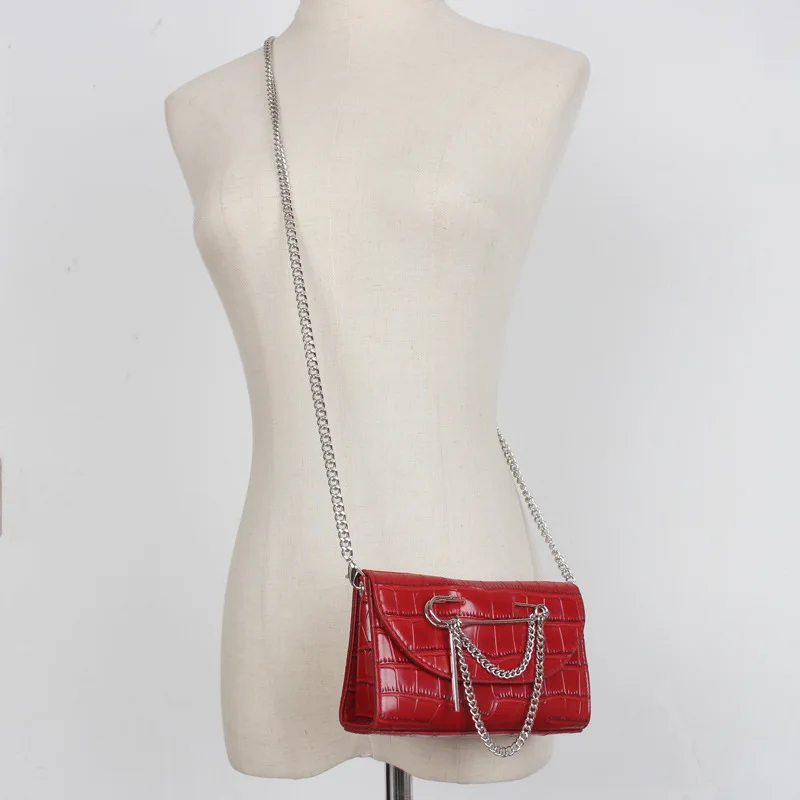 Fast Delivery Minimalist Alligator Pattern Chain Mini Lipsticks belt Bag Women Wholesale