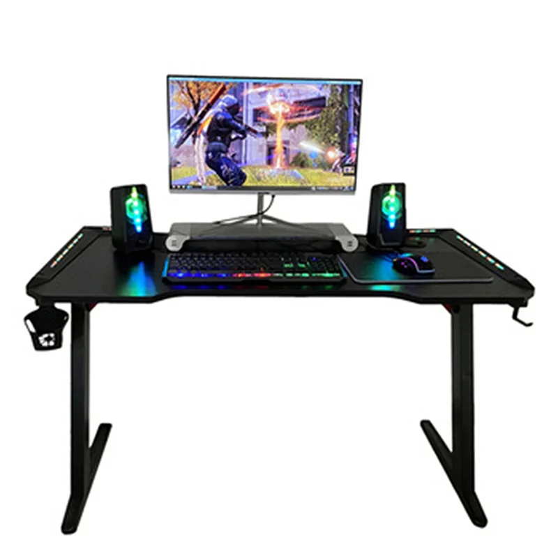 
cheap computer table Ergonomic Gaming Desk Gaming Table With RGB Light For Home Office Gamer Workstation 
