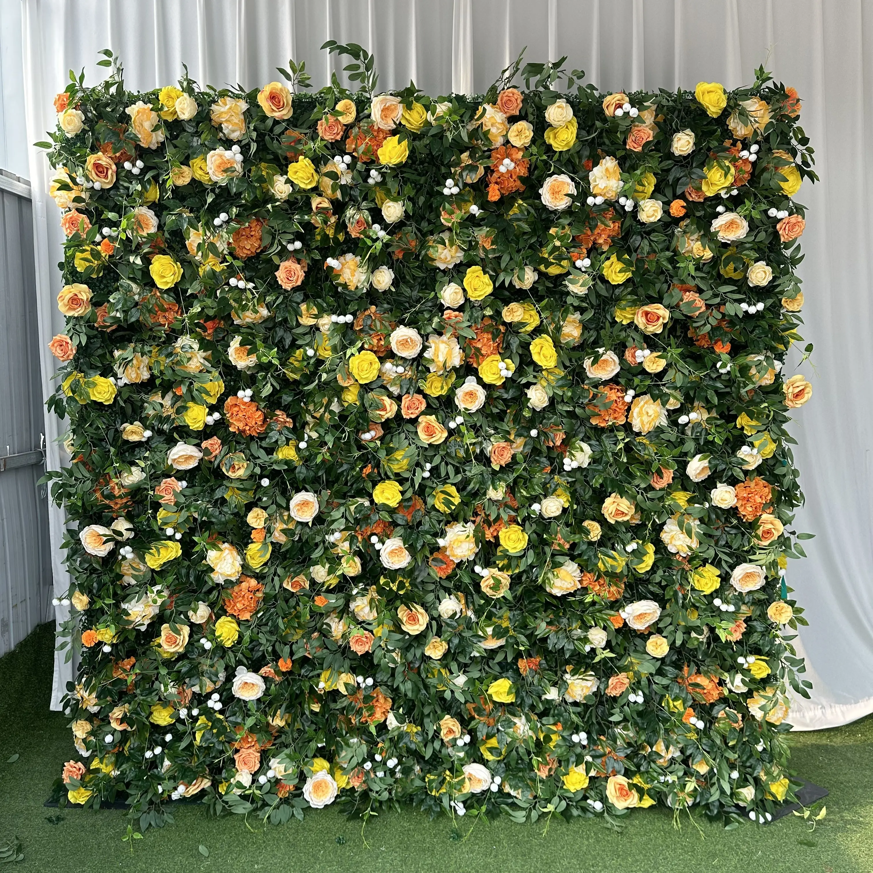 A-FW064 Wedding artificial 3d flower wall backdrop 8ft x 8ft flower wall panels red rose flower wall for event decoration