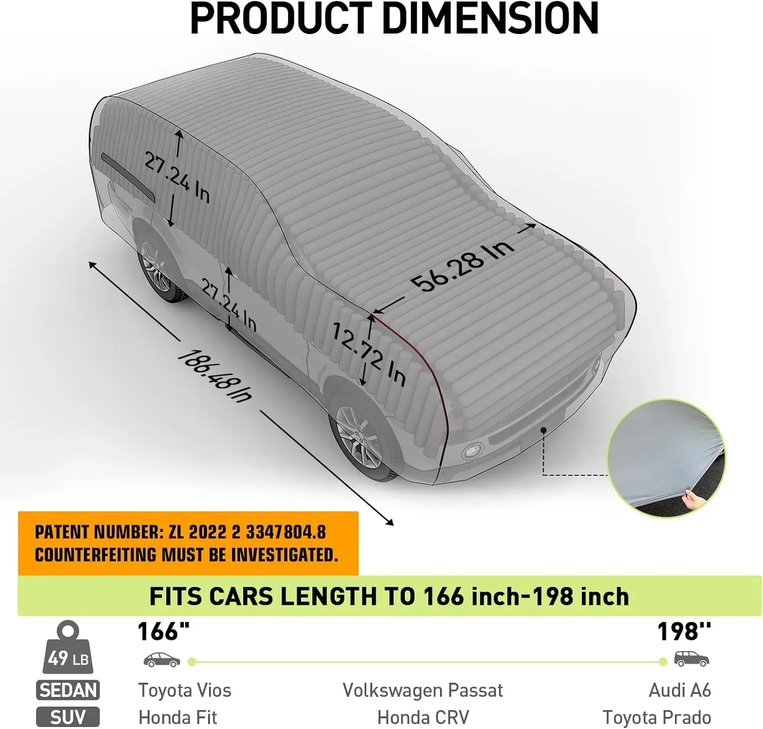 Inflatable Automotive Vehicle Cover Storm Hail Proof Protection Foldable Padded inflatable Hail Car Cover