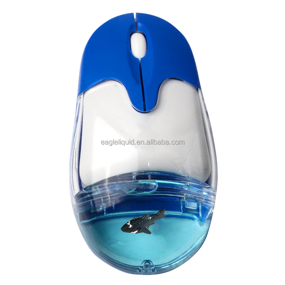 Novelty Liquid Aqua Water Oil Computer Optical Wired or Wireless Liquid Mouse with Dolphin Floating