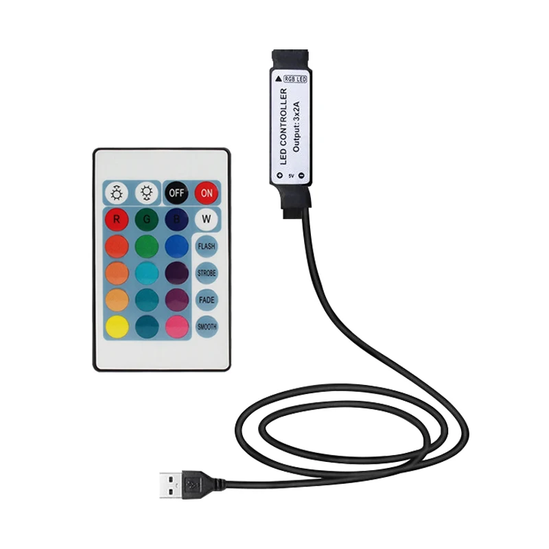 Music Controller LED Strip 24keys RGB IR Remote LED Strip Light Controller for RGB LED Strip Light
