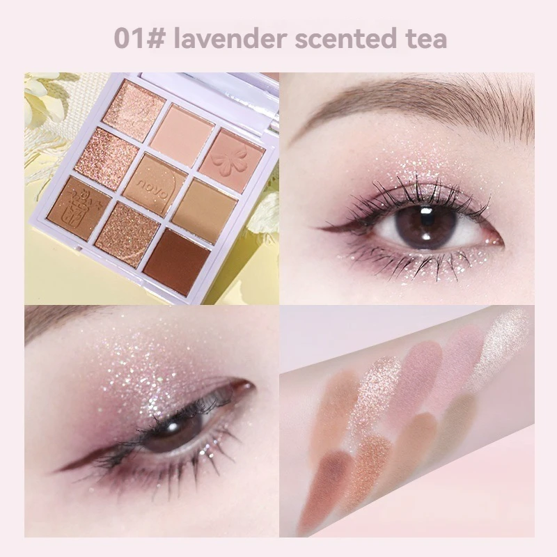 Customizable 9-Color Korean Vegetarian Makeup Matte Eye Shadow Glitter Eye Shadow Pigment Palette