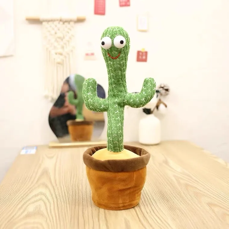 Stuffed Flowerpot Twisting Dance Cactus Doll Talking Singing Music Talking Dancing Plush Toy Hot Sale Products Cute Unisex 566