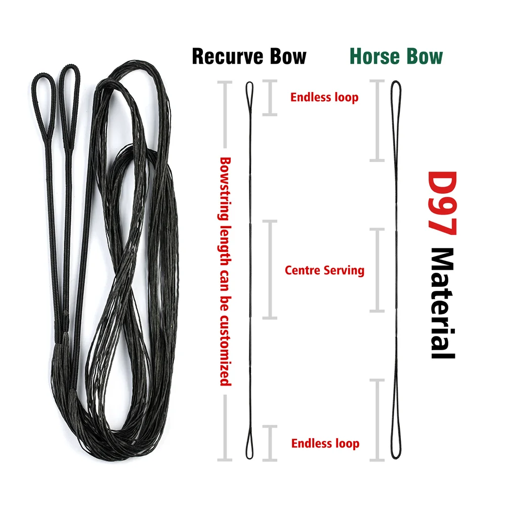 Customized bowstring spectra 652 \FF string materials 14 strands endless loop horse bow string
