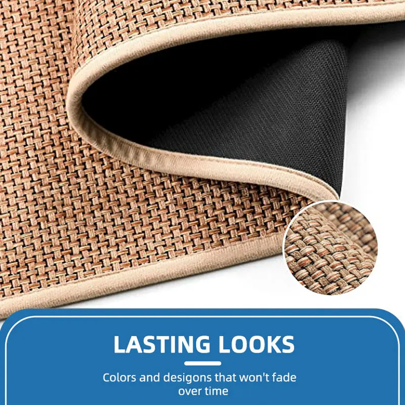 Household flax Linen Water absorption Non-slip Foot pad doormat home use custom floor mats carpet for kitchen