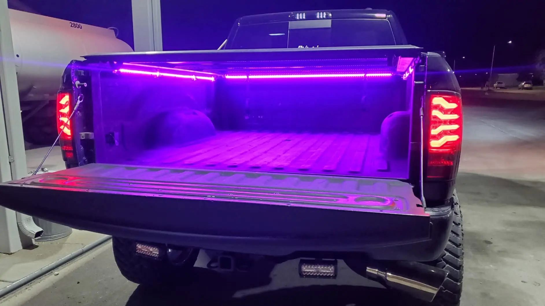 RGB LED Truck Bed Light Strip Kit Neon Accent Lights Splitter Extension Cable for Cargo Pickup Truck Camper RV SUV Boat