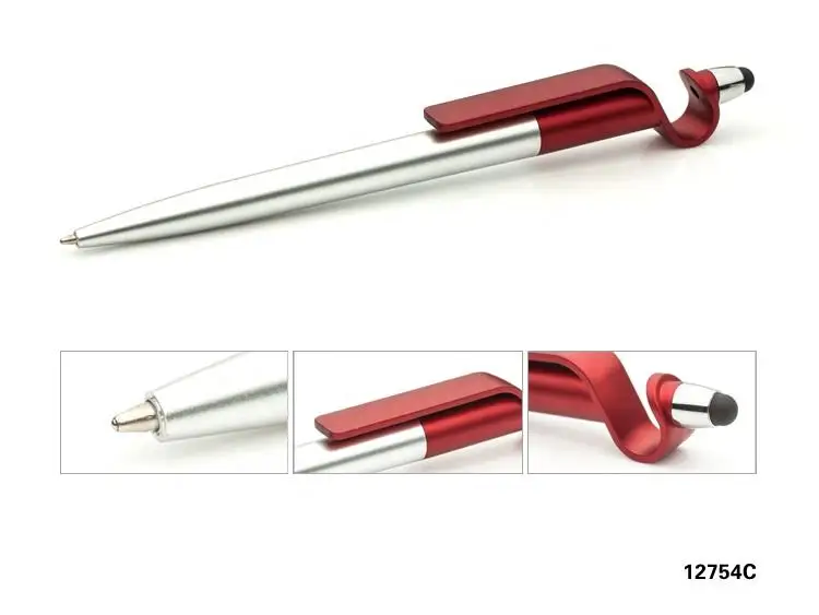 2023 New product new ideas custom logo Hot selling phone holder with pen touch,phone display stand ballpoint ball pen