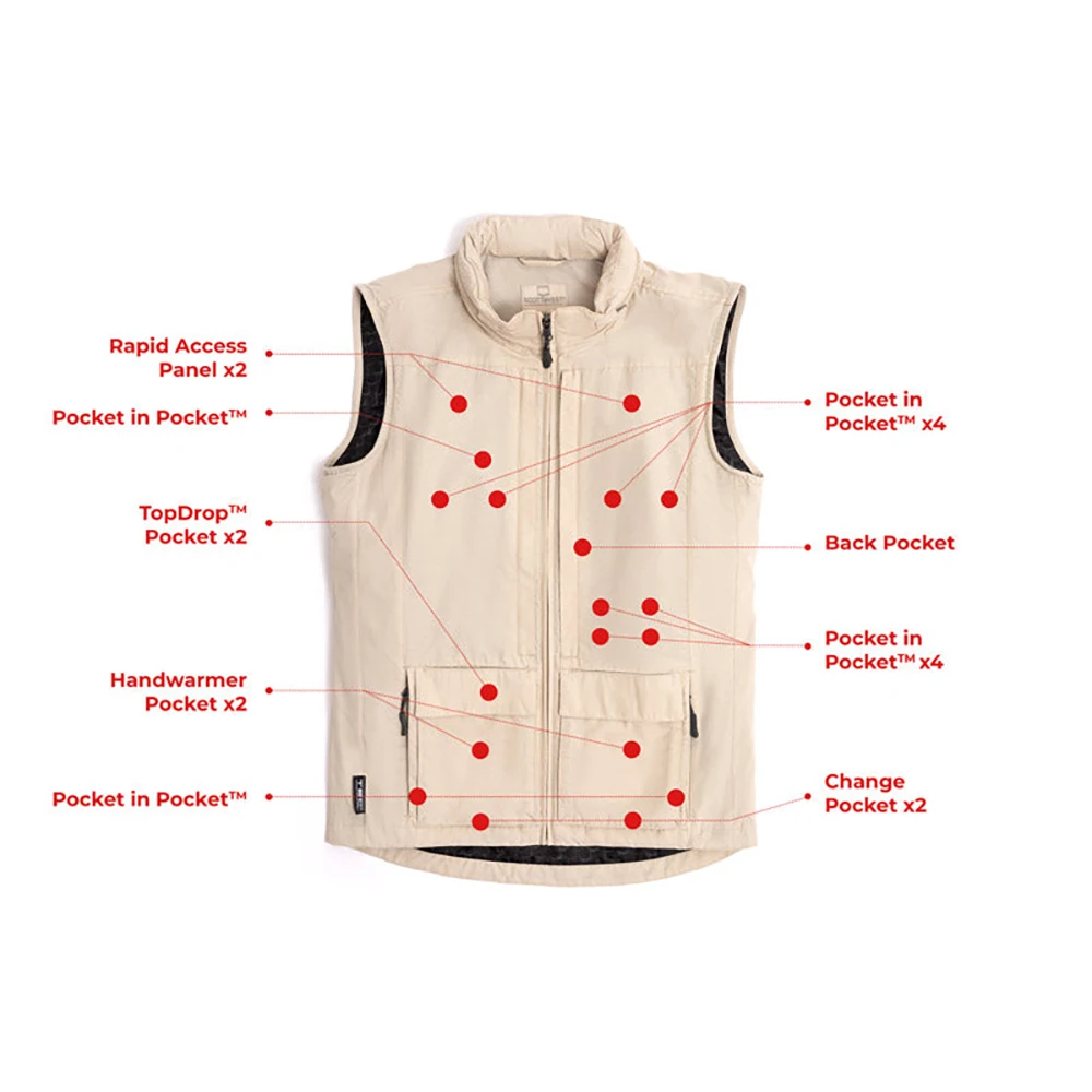 OEM Service Heavy Duty Men Utility Multi-Pocket Outdoor Big Pockets Gilet Jacket Work Wear Canvas Vest