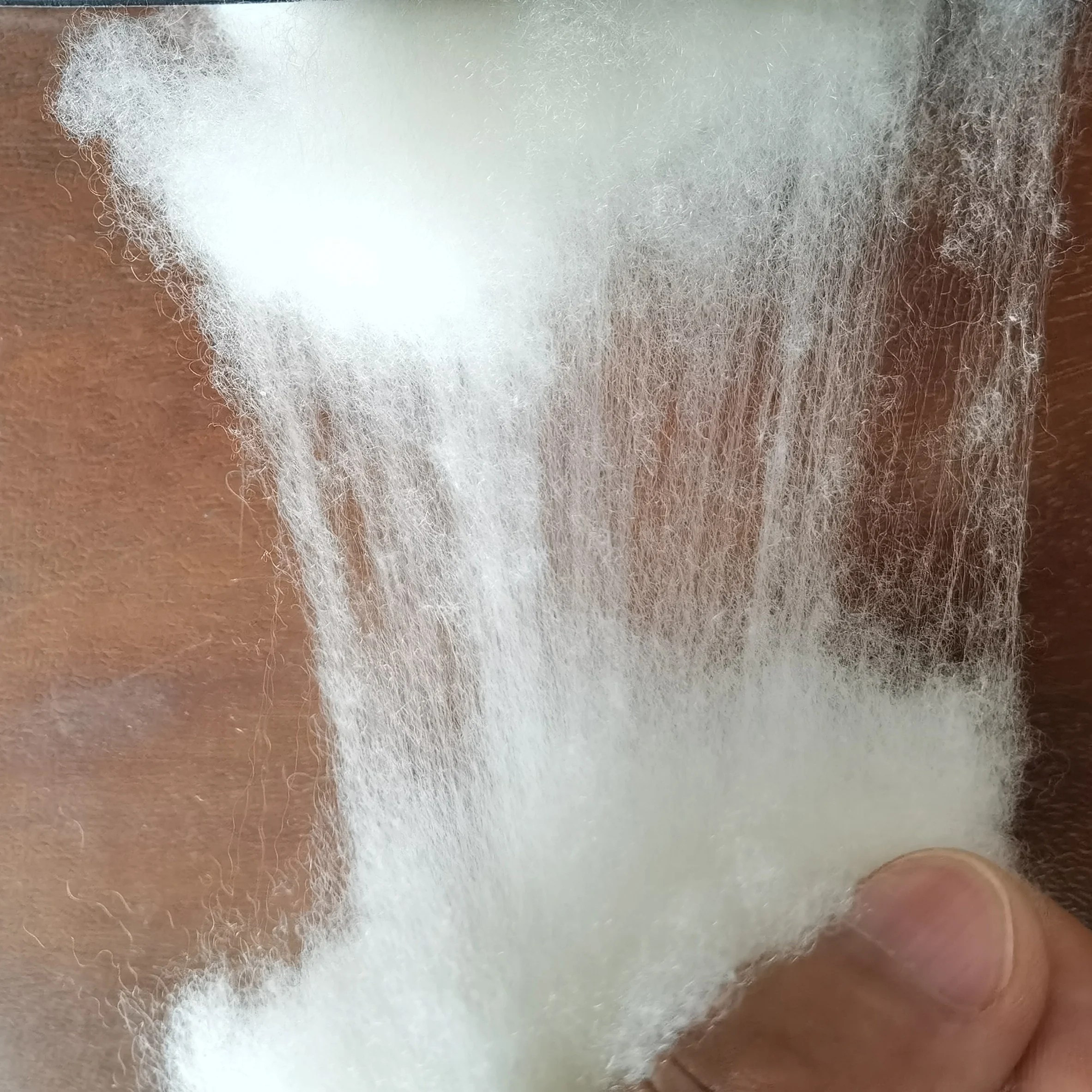 Manufacture Cashmere fiber White Color Top Grade Precious Cashmere Material Roving Dehaired cashmere Fiber SFA  free sample