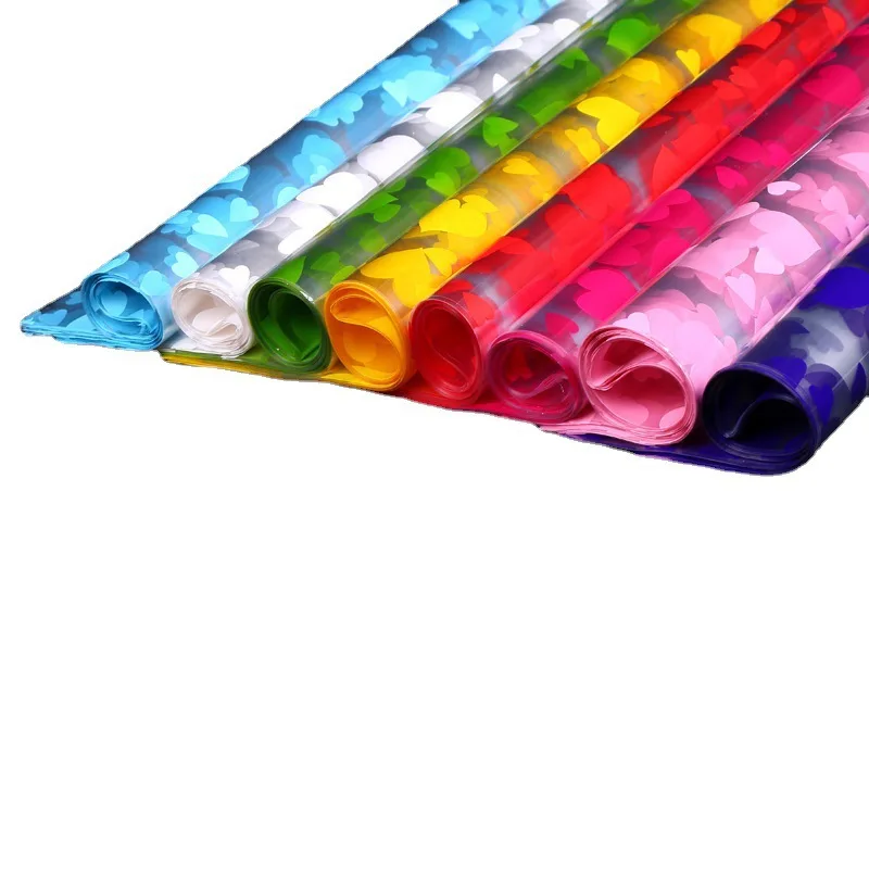 Peach Heart Cellophane OPP Material Bouquet Base Wrapping Paper Floral Gift Wrapping Paper