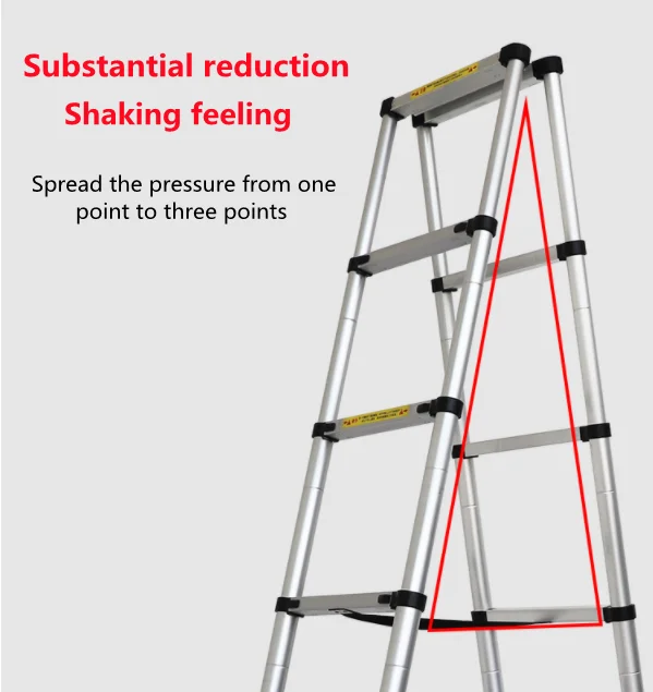 High quality A-type herringbone stable and adjustable aluminum alloy  foldable telescopic ladders