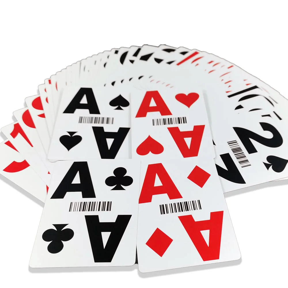 Customizable PVC Marked Poker Cards Water-Proof Playing Cards with Custom Logo Printed Casino Barcode of Varying Sizes