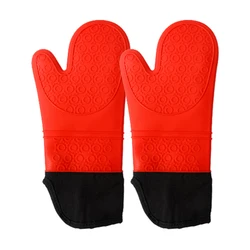 Oven Mitts Pot Holders BBQ Microwave Cooking Glove Kitchen Baking Gloves Set Heat Insulating Resistant Silicone Printed 2 Sets