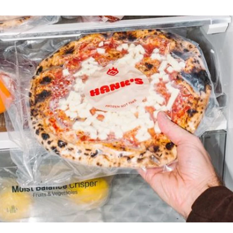 Custom printed branded frozen pizza base vacuum packaging pouch flexible plastic soft tortilla bags chamber vacuum pouch