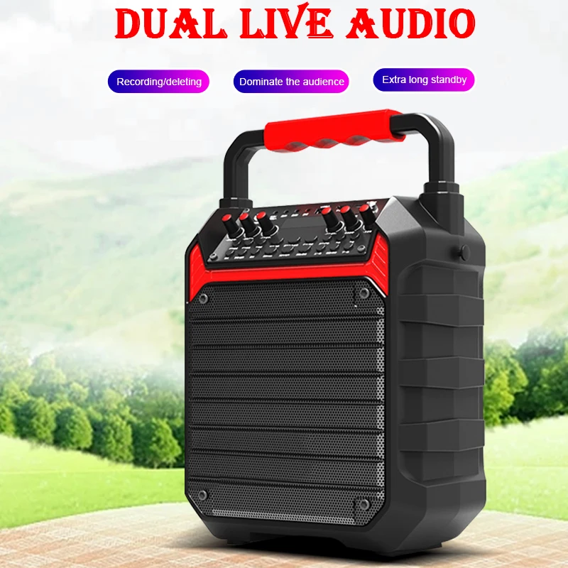 Foreign trade style outdoor wooden audio speaker DJ stage K song Bluetooth audio charging high power audio