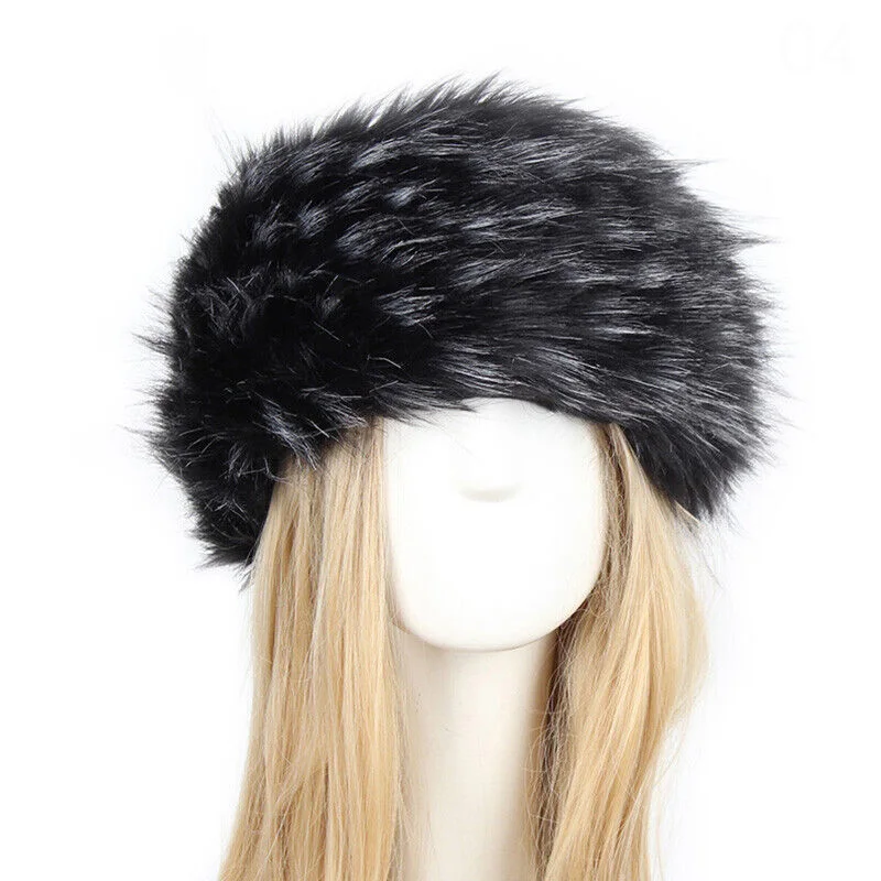 Women Russian Fluffy Faux Fur Headband Hat ladies Winter Ear Flap Ski hat Warm girls causal outdoor hat