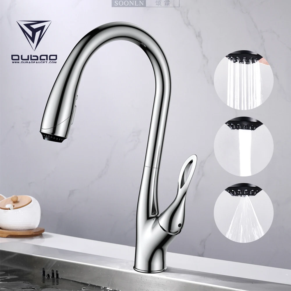 Single Hole Modern Luxurious Chrome Flexible Israel Kitchen Faucet Tap