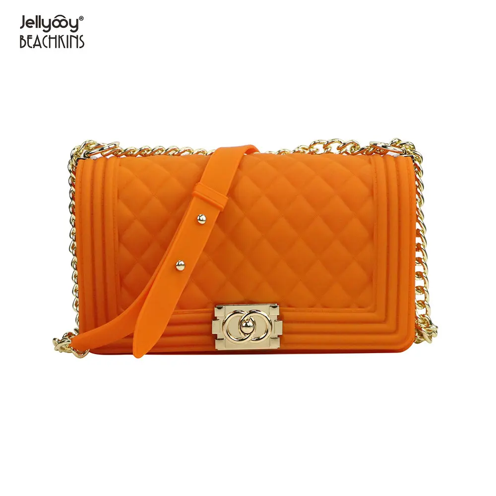 
Jellyooy BEACHKINS PVC Jelly Bag Matte Solid Color Fashion Candy Purse Bags Women Handbags Lady Crossbody Bag 