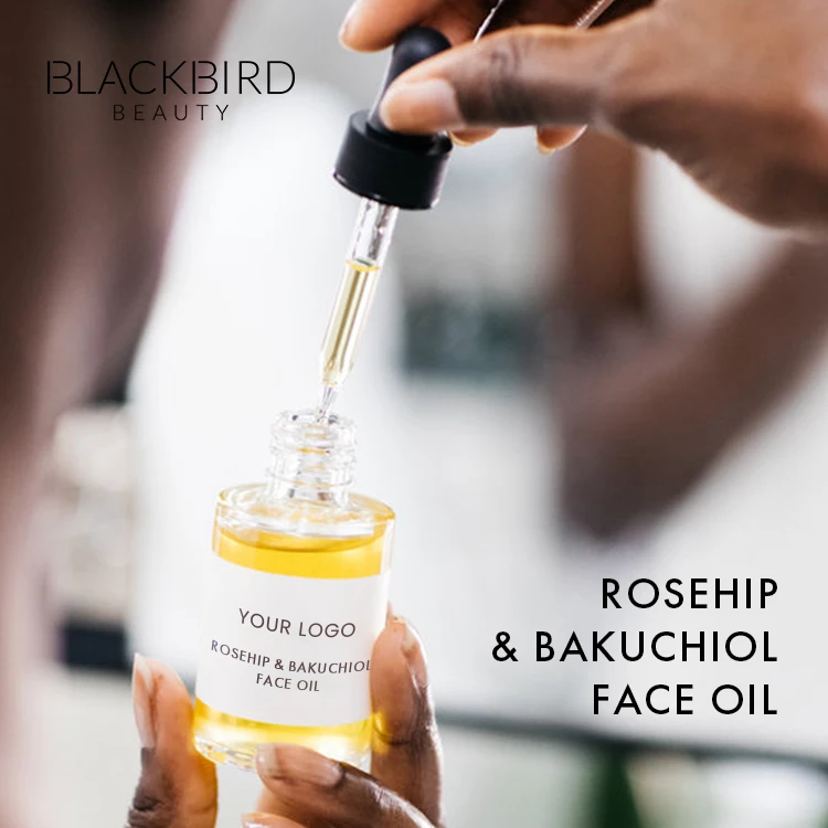 Private Label Skincare Product Customized Your Logo Organic Face Oil Serum Bakuchiol Rosehip Facial Oil OEM Anti Aging Face Oil