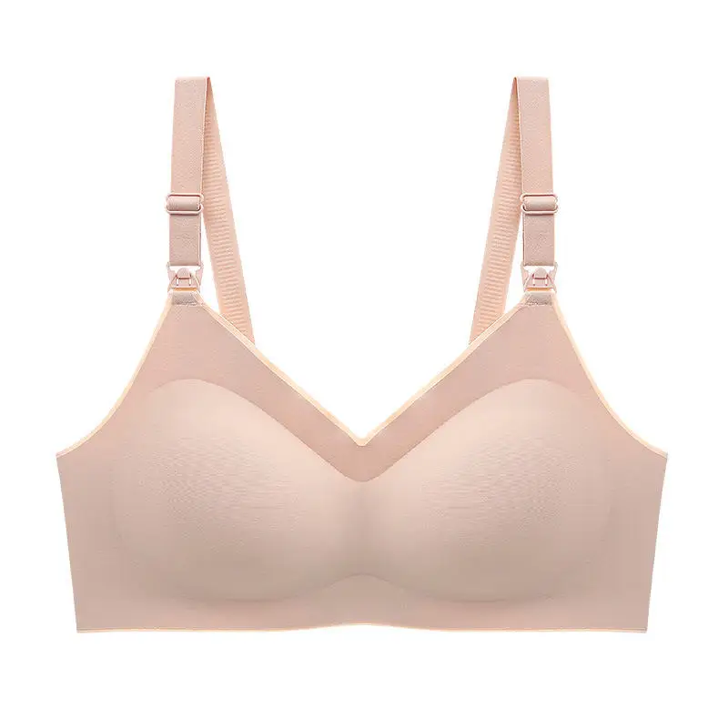 New front open buckle latex maternity underwear without steel ring gather no trace breastfeeding clothes anti-sagging large size