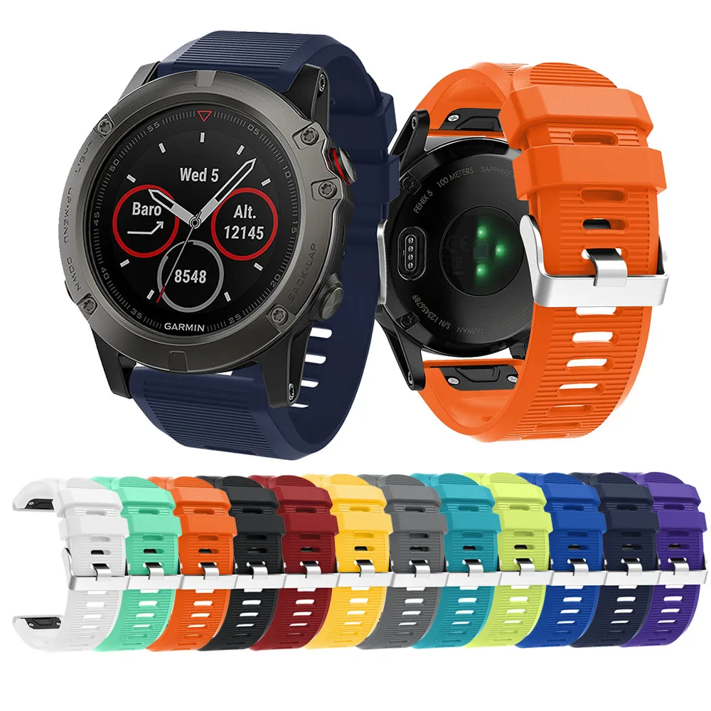 26mm Silicone Watchband Wrist strap for Garmin Fenix 7X 7 6X 6 6S Pro 5X 5 5S Plus 3 3HR Easy Fit Quick Release wristband