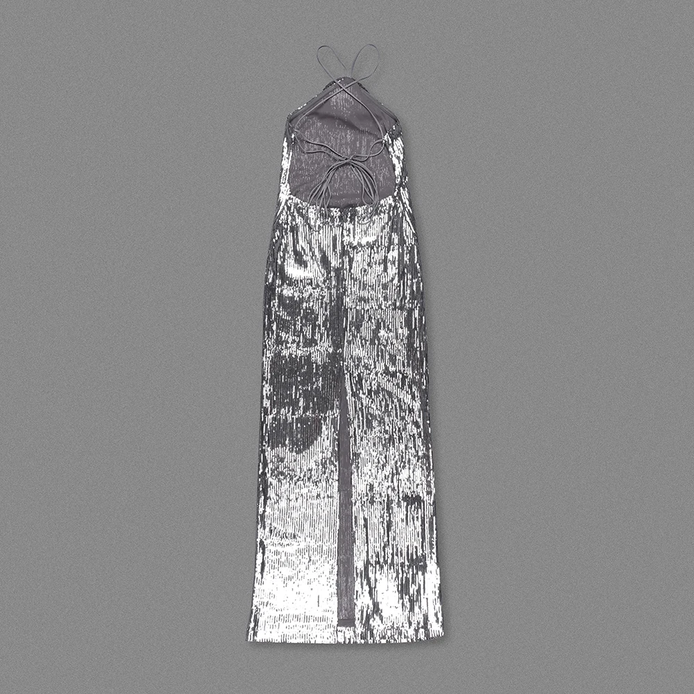 SB3127 High Quality Women Elegant Silver Dresses Women Lady Elegant Ball Gown Birthday Evening Dress