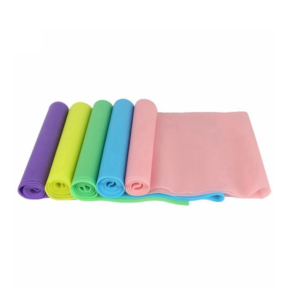 Flat Skin Friendly Stretch Bands 1.5m Long TPE Non-Latex Physical Therapy Bands With 4 Resistance Level