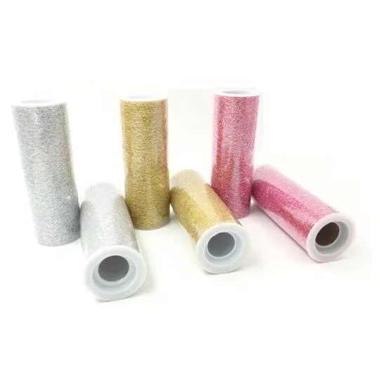 100% Nylon Gold and Sliver Christmas Tulle Roll Fabric